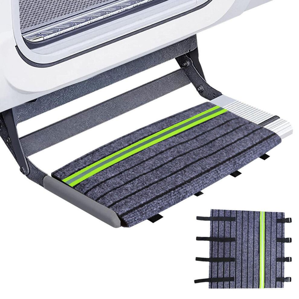 Rv Step Covers 18 X 18 Inch, Adjustable Nonslip Tread Mat With Reflective Strip For Trailer Outdoor Camping 9189345989360
