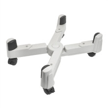 pc support stand PC Tower Stand 5 Caster Wheels, Adjustable Width, Mobile CPU Holder, Fits Most PC Cases, Gray Under Desk
