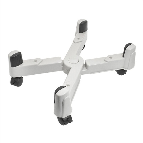 pc support stand PC Tower Stand 5 Caster Wheels, Adjustable Width, Mobile CPU Holder, Fits Most PC Cases, Gray Under Desk