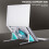 Aluminum Laptop Cooling Stand Cooling Pad Foldable Adjustable Height USBPowered Notebook Risers Holder Black 3
