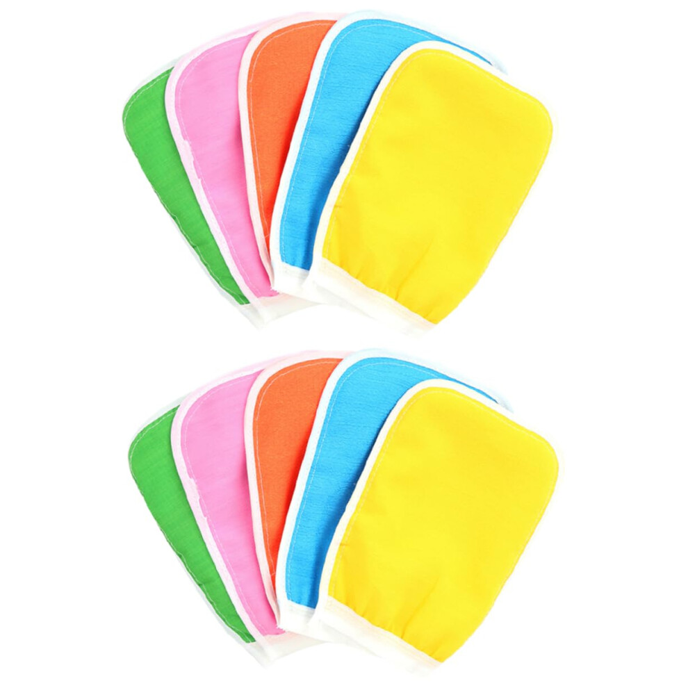 10 Pieces Exfoliating Gloves for Body Scrub, Gentle Skin Peeling Bath Gloves for Relaxing Shower Experience, Colors Random