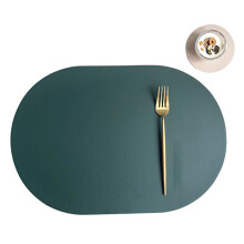 PU Leather Placemat Set with Coasters For Dining-green rice