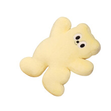 Support d'oreiller d'animaux en peluche d'ours à pois pour-Jaune