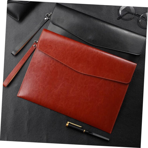brown black A4 document organizer bag, travel wallet, storage bag 1