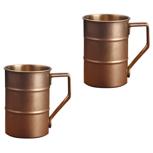 Paire de tasses de camping en acier résistant à-Or Rose