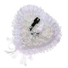 Lace Ring Pillow for Wedding, Engagement Ring Holder, White Throw Pillow for Rings, Bridal Ring Box, European Style