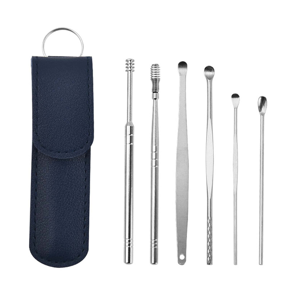 6Piece Ear Wax Remover, Stainless Steel, Portable Ear Care Set, Professional Ear Wax Removal, Ear Cleaning Set for Adults