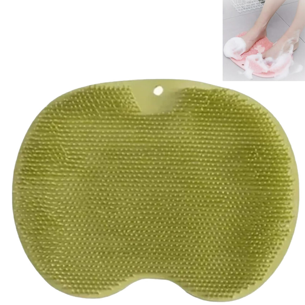 Green Shower Foot Back Scrubber Massage Pad Silicone Nonslip Suction Cups Multifunctional Silicone Massage Mat