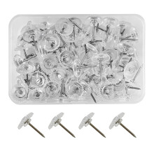 100 Transparent Push Pins, Gear Pins, Bulletin Board Pins, Card Pins, White Wall Pins, Spiral Positioning Pins, Ideal for Posters and Cards