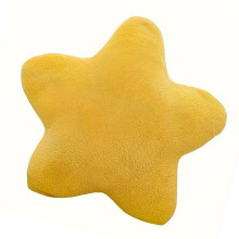 Coussin décoratif en forme d'étoile, oreiller en peluche-Jaune