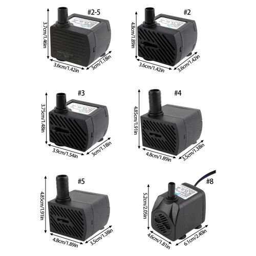 Pompes de fontaine compactes pour aquariums offrant une- 2,5W 1