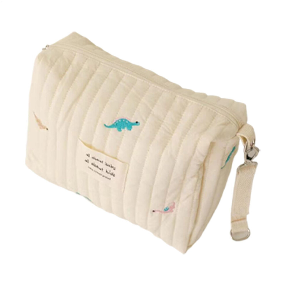 Multifunctional Pram Organiser Made of Organic Cotton, Portable Bag, Large Travel Bag with Zip, Nappy Bag Set with Thermal Compartment