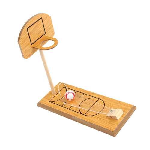 Bamboo Light Brown Tabletop Basketball Toy for Boys