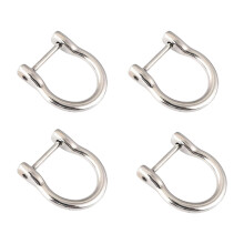 4Pcs Alloy U-Shape Hook Bag Strap Connectors Clip For-silver