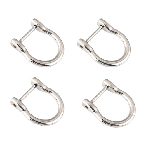 4Pcs Alloy U-Shape Hook Bag Strap Connectors Clip For-silver