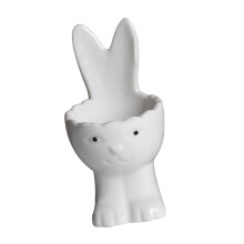 Ceramic Eggs Display Stand With Rabbit Shape Practical-White