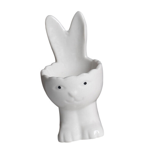 Ceramic Eggs Display Stand With Rabbit Shape Practical-White