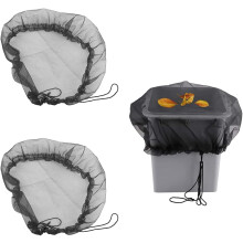 Durable Mesh Cover for Outdoor Rain Barrels, Fine-meshed Net Ensures Water Collection Without Mosquitos or Debris, Black Mesh Screen with Adjustable D