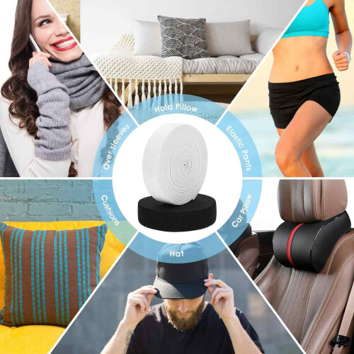 Polyester Fiber Elastic Bands for Sewing, Comfortable Breathable Spool with High Elasticity and Durability (0.78 Inch Width) 2
