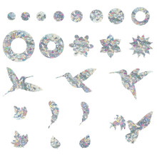 Sunlight to Rainbows with Hummingbird Static Window Clings, Anti Collision Window Decals for Bird Strikes Prevention, Reusable Window Decals for Endle