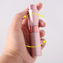Perfume On-Demand: Travel Perfume Atomizer With Cap-Free Design For Pocket Cologne Sprayer, Stylish Aluminium Shell, Glass Inner Container, Twist Type