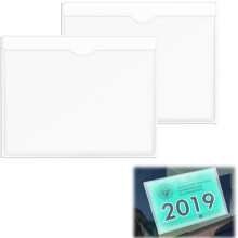 Suction Cup Security, Large Badge Holder For Your Auto With Reflective Film, Waterproof Protective Pocket Pouches For Numbered Parking Permit Sticker,