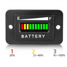 Indicatore di carica della batteria da 48 Volt, misuratore impermeabile per batterie Trojan per golf cart, monitor dello stato di carica della