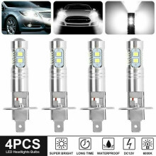 Lâmpadas LED brancas brilhantes para base H1, faróis de neblina para carros com suporte para farol alto e baixo, resfriamento silencioso sem