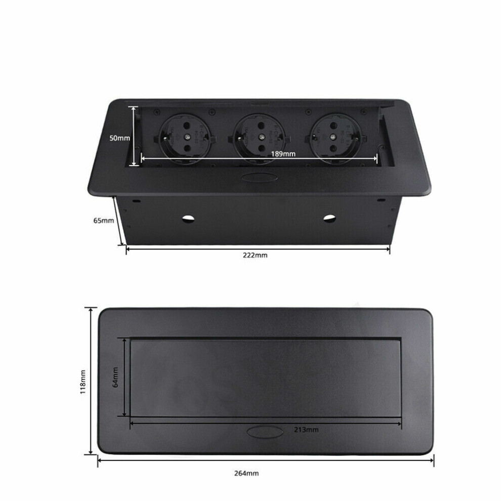 Conference Table Power Outlet, Ingenious Design With 45 Degrees Pop-Up For Easy Access In Worktop, Cupboard Side And Kitchen Areas, Aluminium Alloy 9128293327640