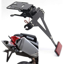 LED License Plate Holder For Motorcycle, Highlight Personality Stylish Rear Mount With Adjustable Indicator And Taillight, Universal Durable Bracket