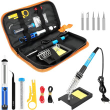 Lötkolben-Set, 80 W, einstellbare Temperatur, Ein-/Ausschalter, präzise Steuerung und schnelles Aufheizen, tragbares Komplettset zum Löten