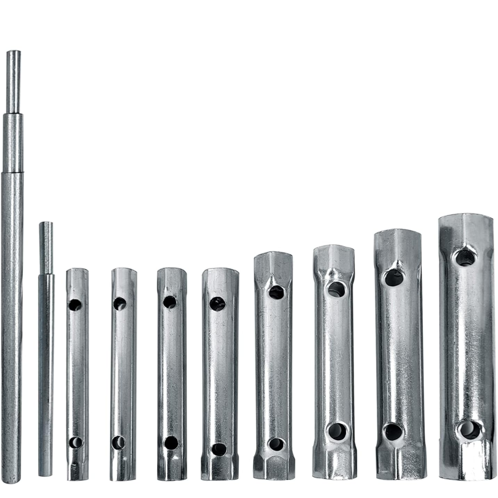 Extended Spark Plug Wrench, Dual-Ended Wrench For Increased Stability, Carbon Steel With A Zinc-Plated Surface Providing Rust Resistance, Spark Plug 9173940621442