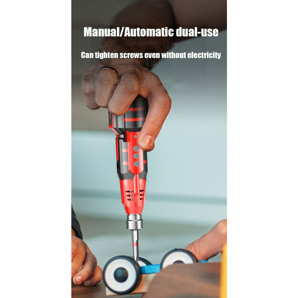 Cordless Electric Screwdriver, Automatic Power Screwdriver Set With Led Lamp, Rechargeable Screwdriver With Dual-Mode Operation And Magnetic Bit 9128293327756