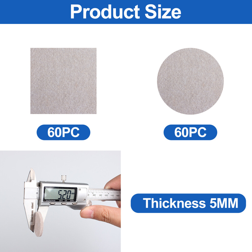 Reduces Friction And Noise Furniture Pads, White, 120 Pcs, For Wide Application 9148971576184