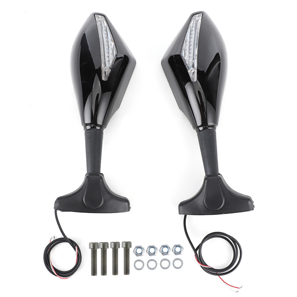 Side View Rearview Mirrors With Led Turn Signals Uni Fit Racing Bike Sport Bike Aftermarket Parts High Impact Abs Housing Adj Mirror Angle Easy To 9190834493695