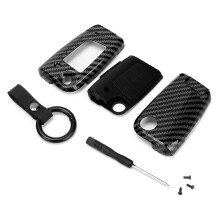 Funda para llave con diseño de fácil instalación, carcasa de fibra de carbono fabricada con precisión para llaves Volkswagen, doble protección
