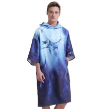 Surf Poncho Towel Robe with Hood, Absorbent Quick Dry Double-Sided Fleece Changing Towel for Beach Swim, Mobile Changing Room Chic Functional Designs