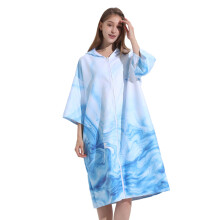 Quick Dry Changing Robe with Hood, Snap-On Privacy Oversized Hood Microfiber Towel Poncho for Surfing Swim, Cozy Loungewear Lightweight Portable for B