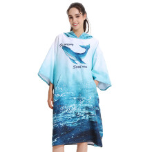 Microfiber Changing Robe for Surfing Swim, Chic Functional Designs Multi-Season Comfort Towel Poncho with Zipper, Sunshield Lightweight Portable for B