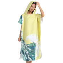 Hooded Changing Towel Poncho, Oversized Hood Chic Functional Designs Wetsuit Cover Up for Surf Beach, Multi-Season Comfort Cozy Loungewear for Swimmin