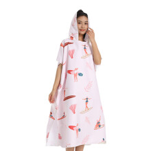 Surf Poncho Towel Robe with Hood, Absorbent Quick Dry Double-Sided Fleece Changing Towel for Beach Swim, Mobile Changing Room Chic Functional Designs