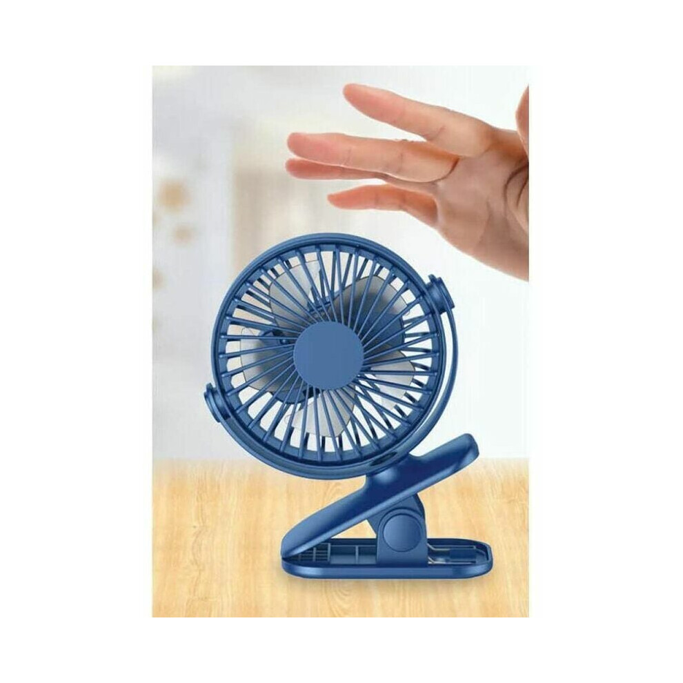 Cordless Cool, Rechargeable 720 Silent Desk Fan With Portable Design And Strong Wind For Everyday Use (Blue) 9468298431455