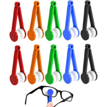 Escova de limpeza macia, escova de microfibra para óculos de sol e de grau, mini limpador de óculos portátil de microfibra com design em formato