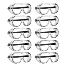 Schutzbrille mit klaren Gläsern, stoßfester und kratzfester Beschichtung, leichtem Design, Belüftungslöchern, UV-Schutz und Spritzwasserschutz