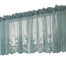 Rod Pocket Lace Sheer Curtain, Elegant Embroidery Flower and Leaves Pattern with Natural Light Filtering, Ideal for Country Style Living Spaces (1 PCS