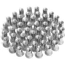 Conjunto de porcas rebite de cabeça plana de alta resistência, com inserto roscado de precisão para maior fricção em aço, plástico, fibra de