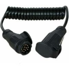 Extension Cable for Trailer Lighting, 13 Pin Connector Spiral Cable with European Standard Waterproof Design, Flexible Cable Rubber Sealed for RV