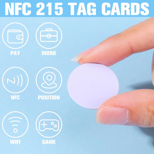 Πλήρως προγραμματιζόμενες ετικέτες Nfc, 504byte μνήμης Ntag215Chips, επανεγγράψιμες κάρτες 2