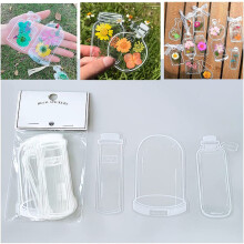 Marcador de livros transparente com flores secas, perfeito para criar um mundo em uma garrafa. Ideal para quem tem criatividade e gosta de projetos