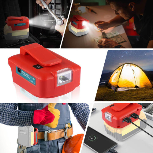 Ρυθμιζόμενο φως εργασίας LED, προσαρμογέας USB μπαταρίας λιθίου για γρήγορη φόρτιση 2